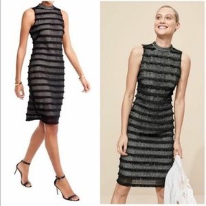 J. Crew Black Fringe Lace Cocktail Sheath Dress 10 NWOT